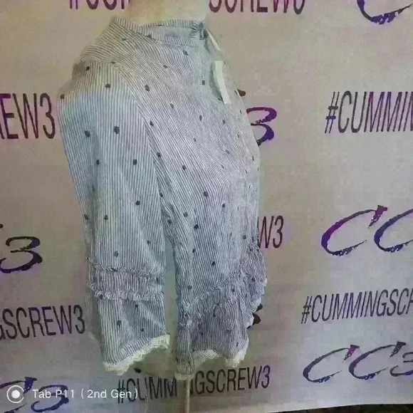 Arizona Jean company girls blueberry / strawberry size extra large 3/4 shirt nwt - Picture 2 of 8